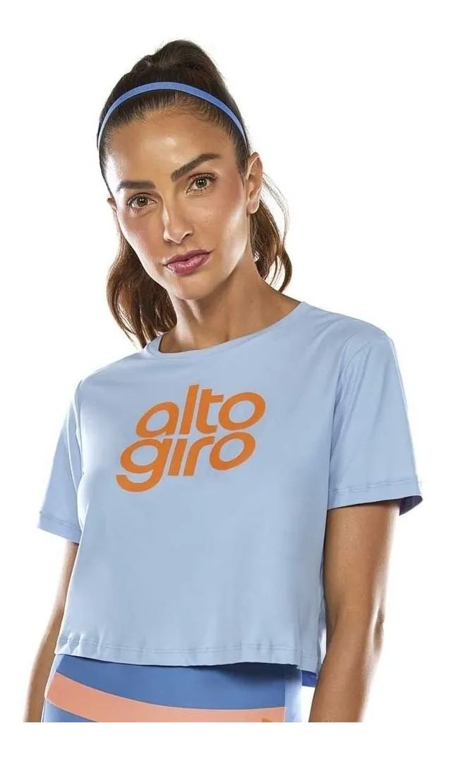 T-SHIRT SKIN FIT CROPPED ALTO GIRO