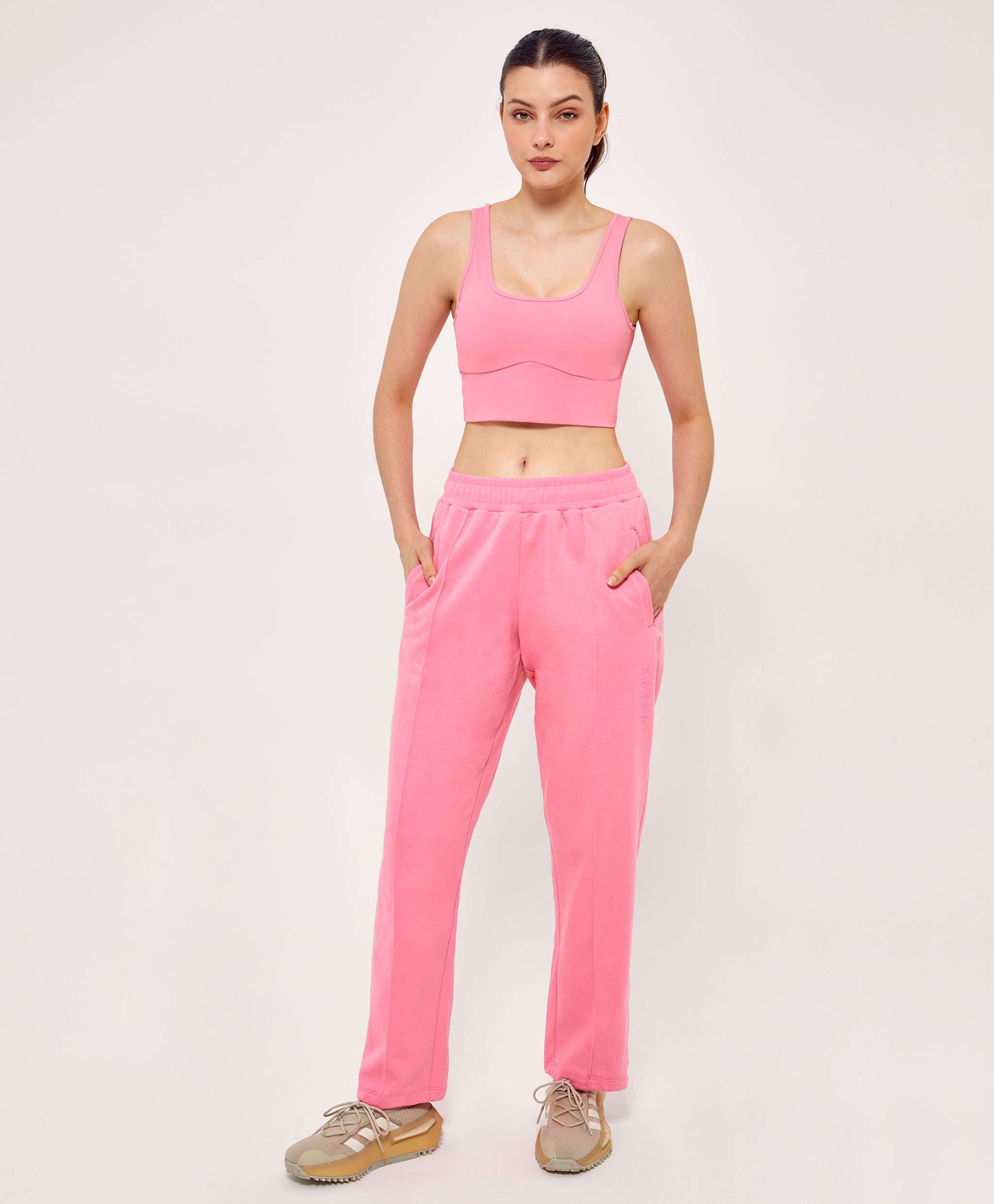 CALCA FEMININA MOLETOM BARRA RETA